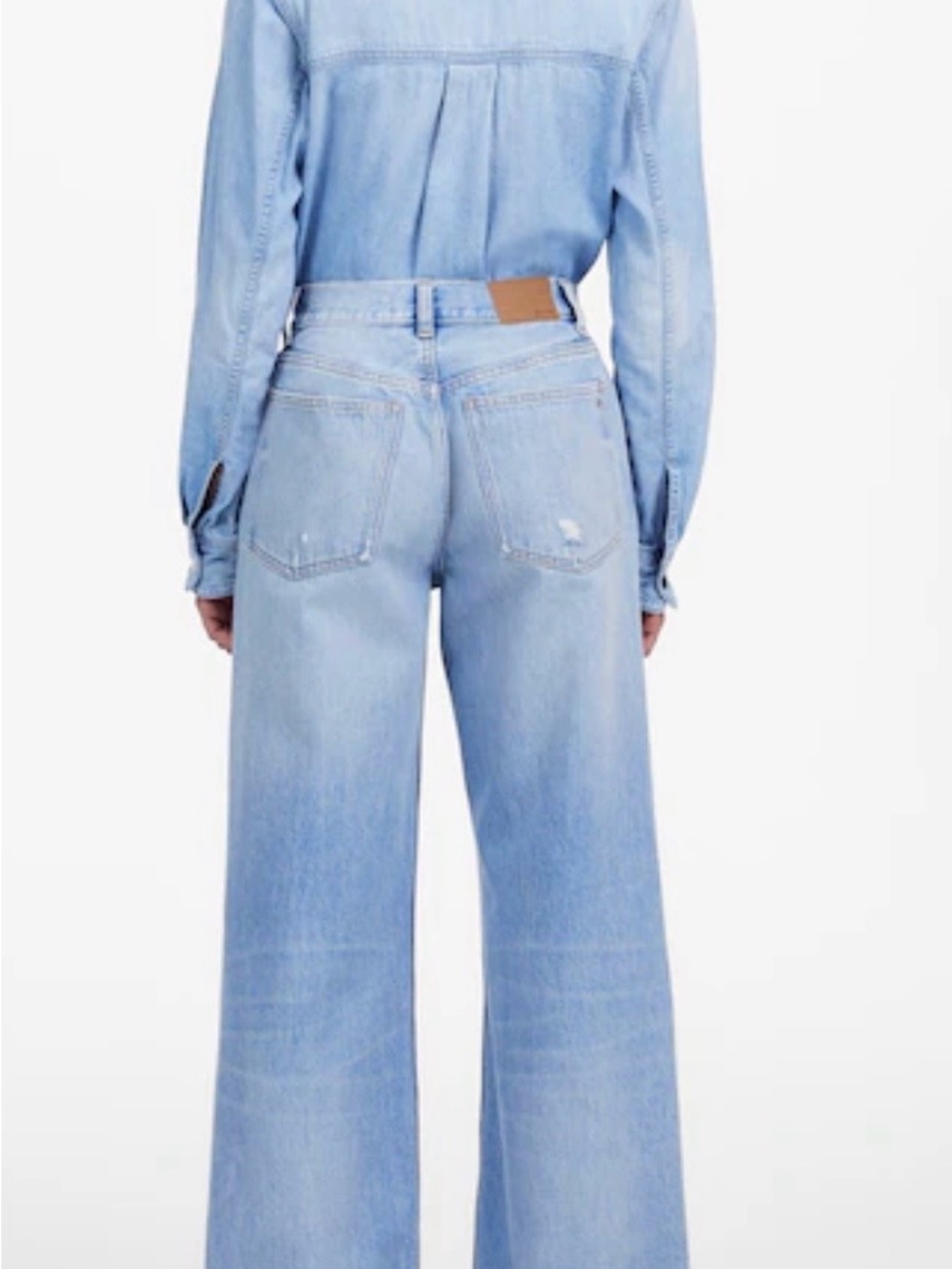 Madewell Low Slung Baggy Jeans W27 Light Washed Distressed Straight Leg Jean NWT - Picture 9 of 12